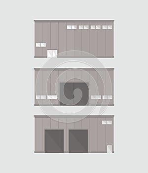 modern warehouse building isolated icon  flat design
