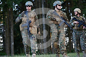 Modern warfare Soldiers  Squad  in battle