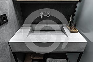 Modern washbasin with chrome faucet