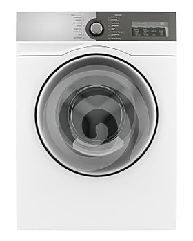 Modern washing machine isolated on white
