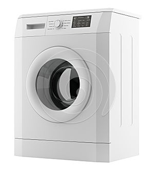 Modern washing machine isolated on white