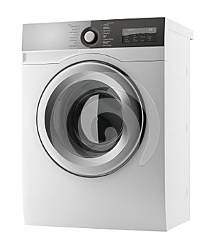 Modern washing machine isolated on white