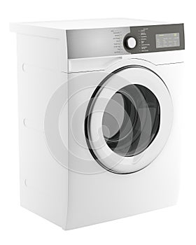 Modern washing machine isolated on white