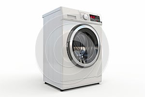 Modern Washing Machine Isolated on White photo