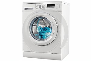 Modern Washing Machine with Laundry