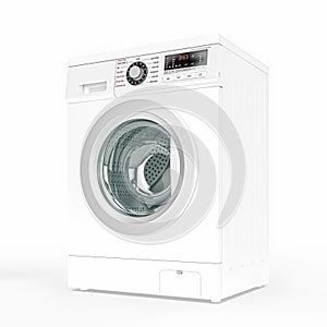Modern washing machine on a white background