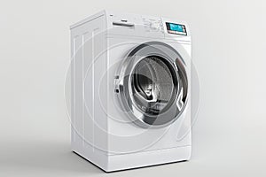 Modern Washing Machine on White Background