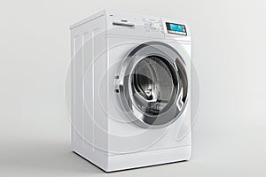 Modern Washing Machine on White Background photo