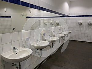 Modern washroom and sanitary facilities in a public building, Germany Europe
