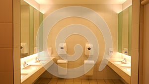 Modern washroom and sanitary facilities in a public building, Germany Europe