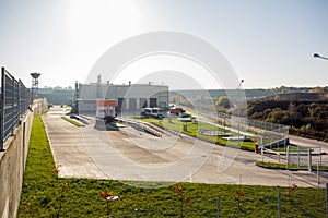 Modern waste recycling processing plant. Separate garbage collection. Recycling and storage of waste for further disposal