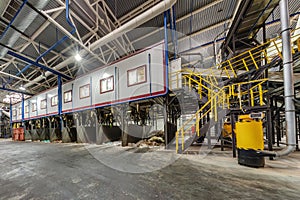 Modern waste recycling processing plant. Separate garbage collection. Recycling and storage of waste for further disposal