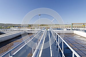 Modern wastewater treatment plant.