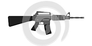 Modern Weapons Rifle. Flat style equipment. Isolated weapons and