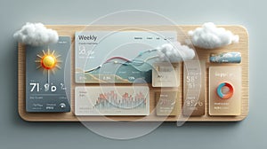 Modern Weather Dashboard Design with Data Visualization Elements