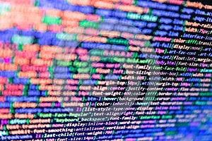 Modern web network and internet telecommunication technology. HTML5 concept macro backdrop in warm colors. Computer programming