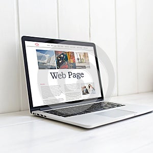 Web page isolated on white background