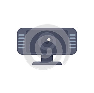 Modern webcam standing on white background