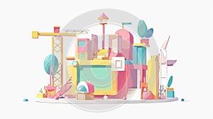 Modern Website Building Services Abstract Concept, Design and Development Graphic