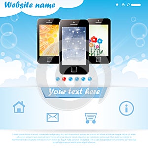 Modern website template for mobile company