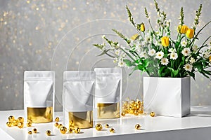 Modern Wedding or Anniversary Gift Display in White and Gold Theme