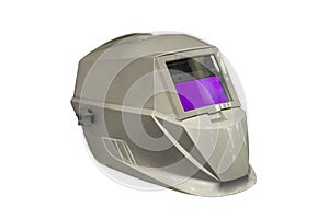 Modern of welding helmet auto darkening isolated on white background with clipping path