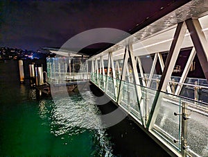 Modern Wharf, Lit Up at Night,