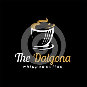 Modern whipped creamy of dalgona coffee vector