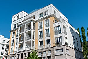 Modern white apartment house