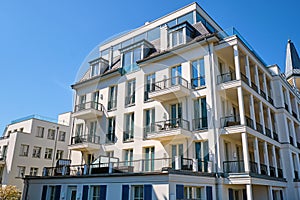 Modern white apartment house