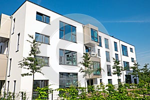 Modern white apartment house