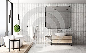 Modern white bathroom interior