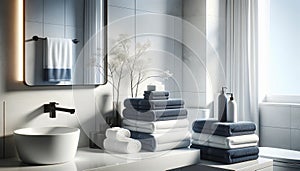 modern white bathroom interior with selective focus