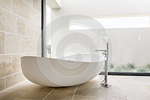 Modern white bathtub photo