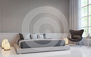 Modern white bedroom interior 3d rendering image