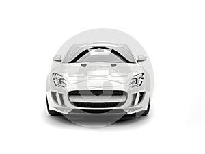 Modern white concept sports car - front view