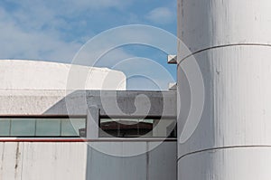 Modern white concrete building exterior