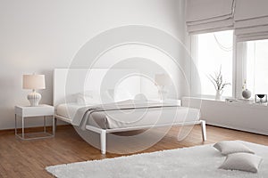 Modern white contemporary bedroom