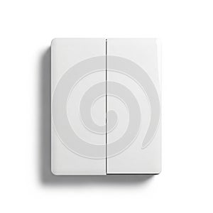Modern White Double Light Switch on White Background