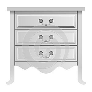 Modern white drawer mockup, realistic style