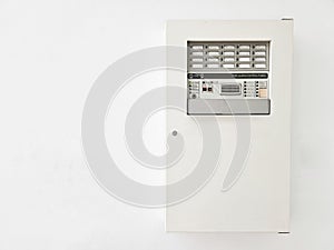 Modern White Electronic Control Panel on Clean Wall