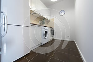 Modern white kitchen clean interior design