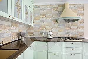 Modern white kitchen clean interior design