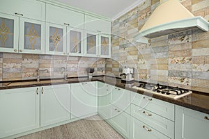 Modern white kitchen clean interior design