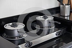 Modern white kitchen unit