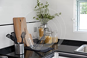 Modern white kitchen unit