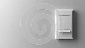 Modern White Light Switch on Grey Wall