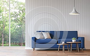 Modern white living room vintage style 3d rendering image