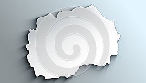 Modern White Map of Macedonia With Shadow