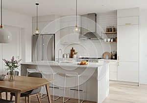 Modern White Minimalist Kitchen Interior Design